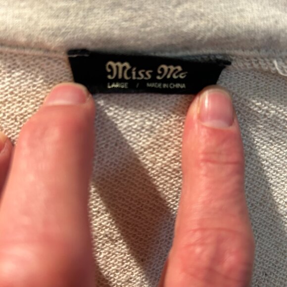 Miss Me Large Distressed Flannel Jacket/Shacket Oatmeal S MJ0207L - Picture 10 of 13